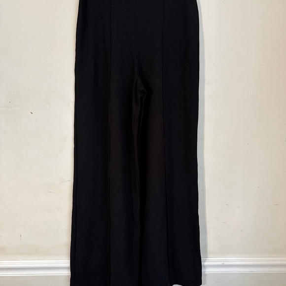 MAX STUDIO LONDON Women's High Rise Elastic Back Wide Leg Pants Black L - Picture 2 of 4